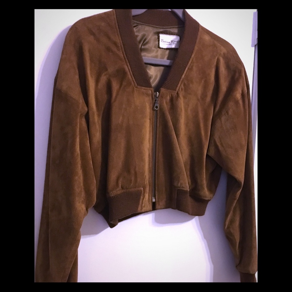 Brown Suede Cropped Jacket